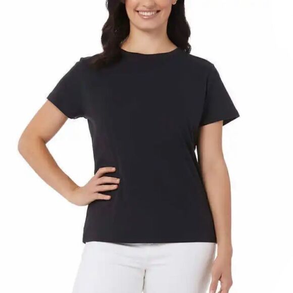 32 Degrees Ladies' Cotton Blend Tee, 3-pack Medium Black White Blue - Picture 5 of 11